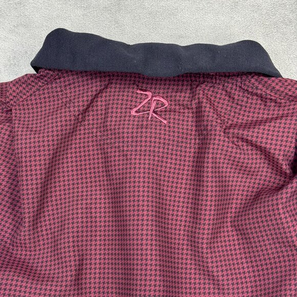 Vintage Zero Restriction Golf Outerwear Houndstooth Windbreaker Jacket Burgundy - Picture 5 of 8